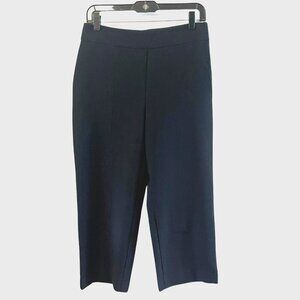 Ann Taylor Black Pants 6 Petite Flat Front side zip Cropped straight leg NWOT